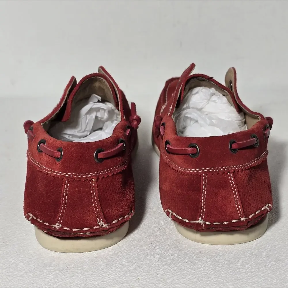 John Varvatos Firebrick Red Schooner Shoe Laceless Star USA Suede Sz. 7.5